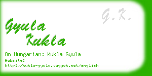 gyula kukla business card